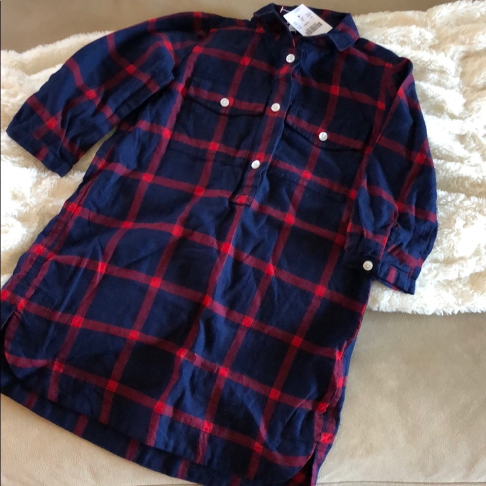 Crewcuts plaid flannel tunic dress size 4